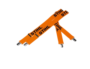 Bretellen, 130 cm, oranje, met metalen clips